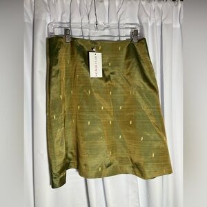 NWT SAMSARA SARI Green Silky Skirt Made From Vintage Saris Sz 10
